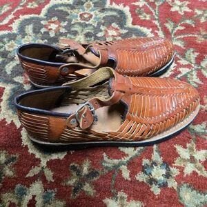 Men's Brown Leather Mexican Huarache Sandals Size 9
